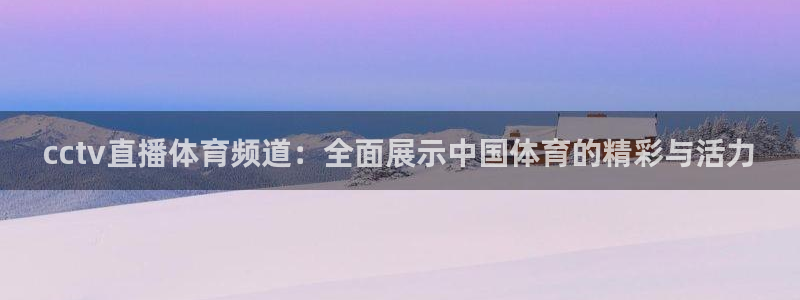 cctv直播体育频道：全面展示中国体育的精彩与活力